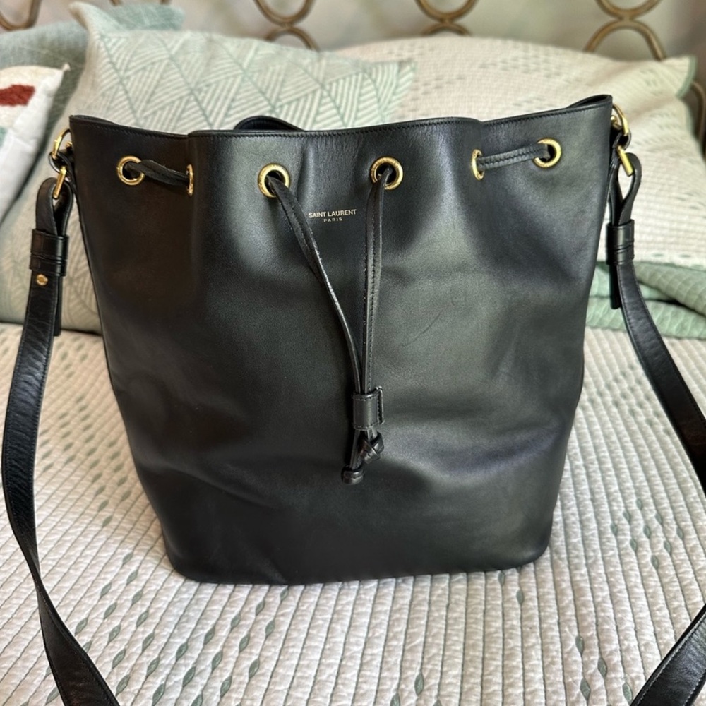 Yves Saint Laurent YSL Crossbody Shoulder Bucket Bag Emmanuelle